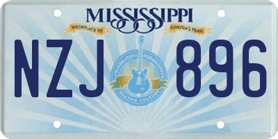 MS license plate NZJ896