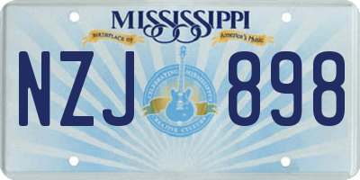 MS license plate NZJ898