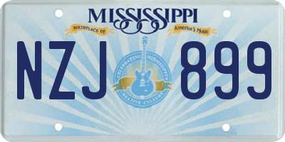 MS license plate NZJ899
