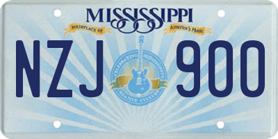 MS license plate NZJ900