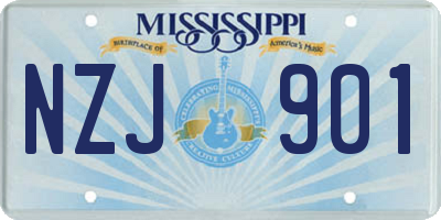 MS license plate NZJ901