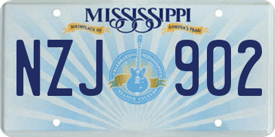 MS license plate NZJ902