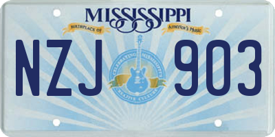 MS license plate NZJ903