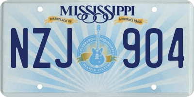 MS license plate NZJ904