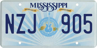 MS license plate NZJ905