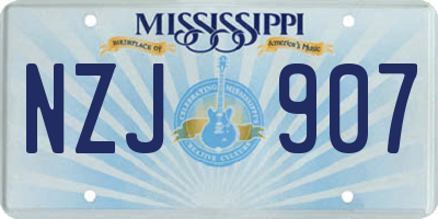 MS license plate NZJ907