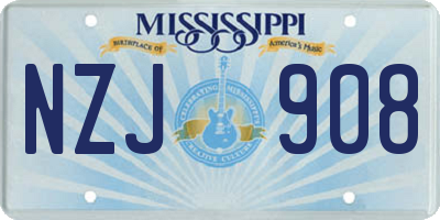 MS license plate NZJ908