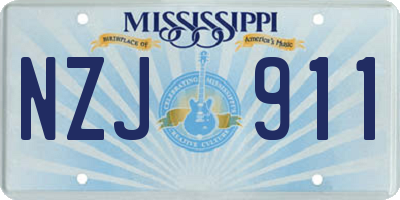 MS license plate NZJ911