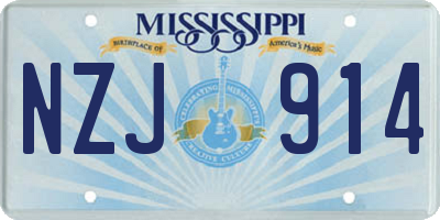 MS license plate NZJ914
