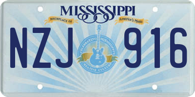 MS license plate NZJ916
