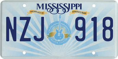 MS license plate NZJ918