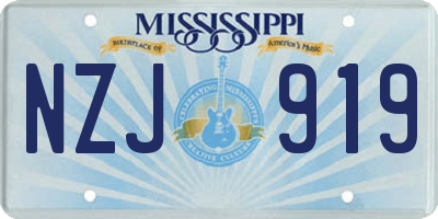 MS license plate NZJ919