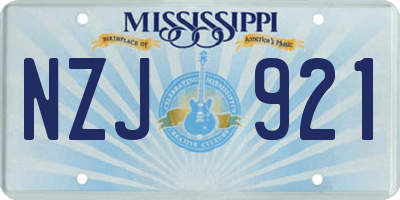 MS license plate NZJ921
