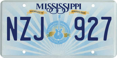 MS license plate NZJ927