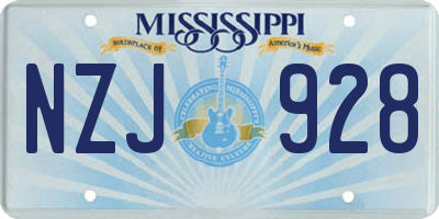 MS license plate NZJ928