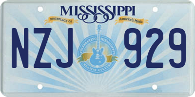 MS license plate NZJ929