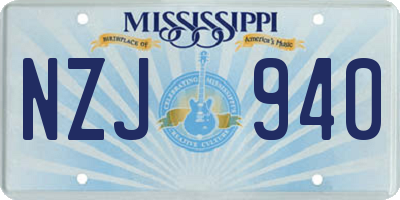 MS license plate NZJ940