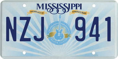 MS license plate NZJ941