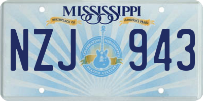 MS license plate NZJ943
