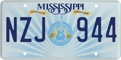 MS license plate NZJ944