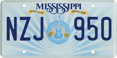 MS license plate NZJ950