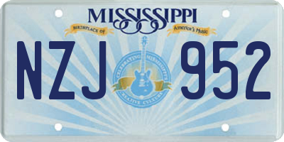MS license plate NZJ952