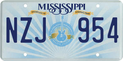 MS license plate NZJ954