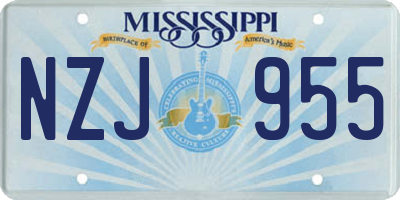 MS license plate NZJ955