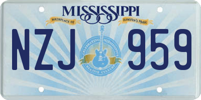 MS license plate NZJ959