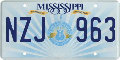 MS license plate NZJ963