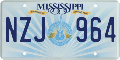 MS license plate NZJ964