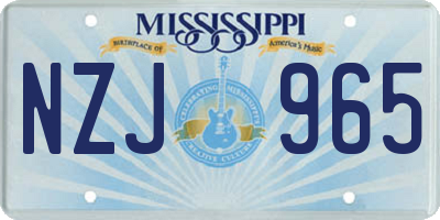 MS license plate NZJ965