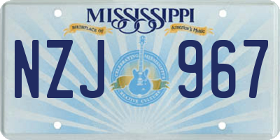MS license plate NZJ967