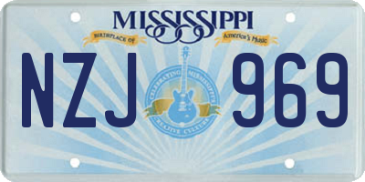 MS license plate NZJ969
