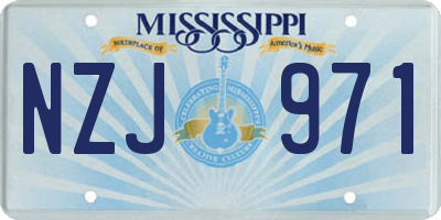 MS license plate NZJ971