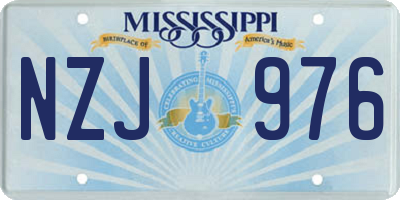 MS license plate NZJ976
