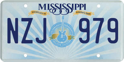 MS license plate NZJ979