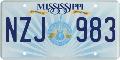 MS license plate NZJ983