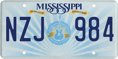 MS license plate NZJ984