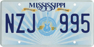 MS license plate NZJ995