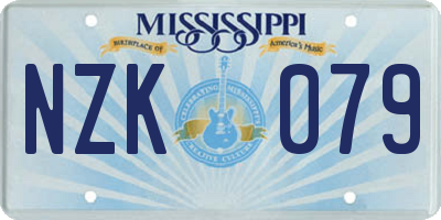 MS license plate NZK079
