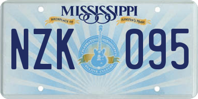 MS license plate NZK095