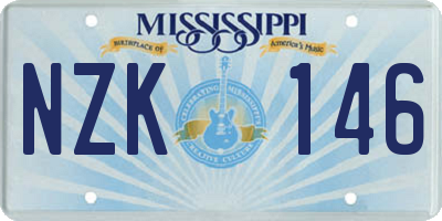 MS license plate NZK146