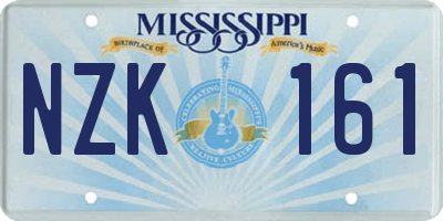 MS license plate NZK161