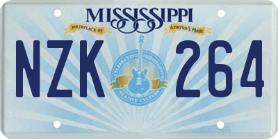 MS license plate NZK264