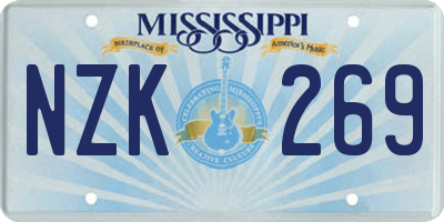 MS license plate NZK269