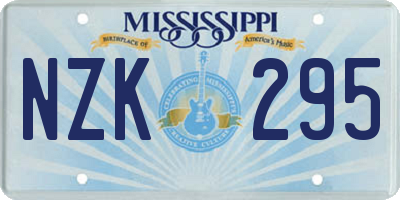 MS license plate NZK295