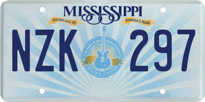 MS license plate NZK297