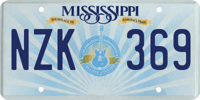 MS license plate NZK369