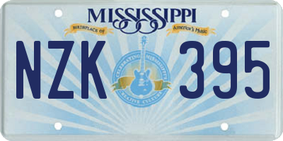 MS license plate NZK395